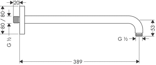 Izliv za tuš HANSGROHE 390mm (HG27446000) Držači ruže tuša - izlivi Hansgrohe HG27446000 Madras doo Beograd