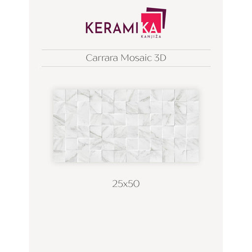 Keramika Kanjiža CARRARA MOSAIC 3D 25X50 Zidne pločice Keramika Kanjiža KKA046 Madras doo Beograd