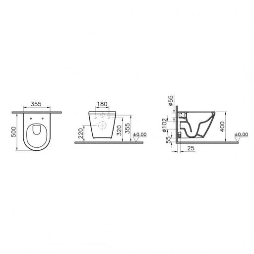 Konzolna šolja VITRA INTEGRA compact 50cm rimex (7040B003-0075) Konzolne wc šolje Vitra 7040B003-0075 Madras doo Beograd