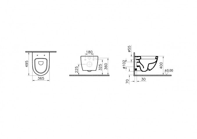 Konzolna šolja VITRA SENTO compact 50cm (4337B003-0075) Konzolne wc šolje Vitra 4337B003-0075 Madras doo Beograd