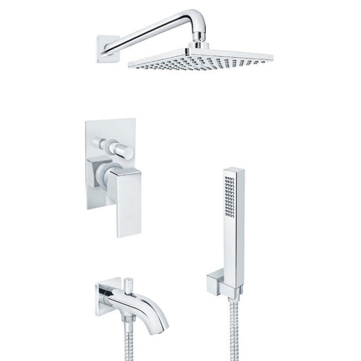 KVADRO BATERIJA UZIDNA SA IZLIVOM (RUČNI I ZIDNI TUŠ) ROSAN JQ 31701 Ugradne baterije Rosan Madras doo Beograd