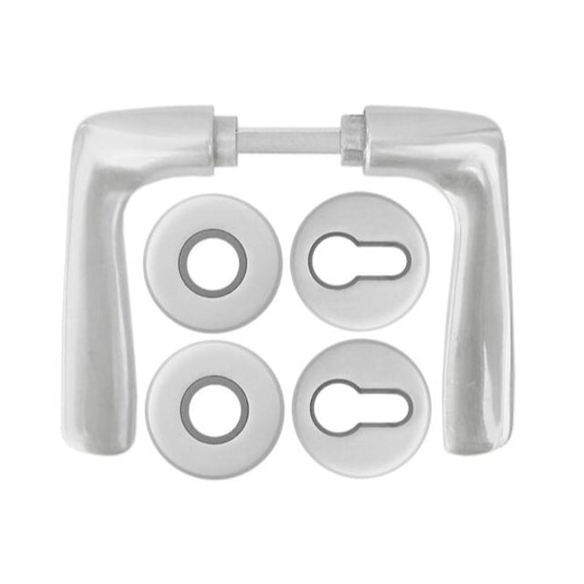 Kvaka EVA za drvena vrata ROZETNA CILINDAR, srebrna BANE (1600.64.218) alat Madras doo Beograd Madras doo Beograd