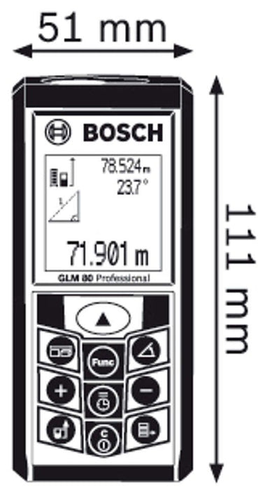 Laserski daljinomer sa mernom vodjicom Bosch GLM 80 + R60 (0601072301) Laserski daljinomer BOSCH BOSCH-0601072301 Madras doo Beograd