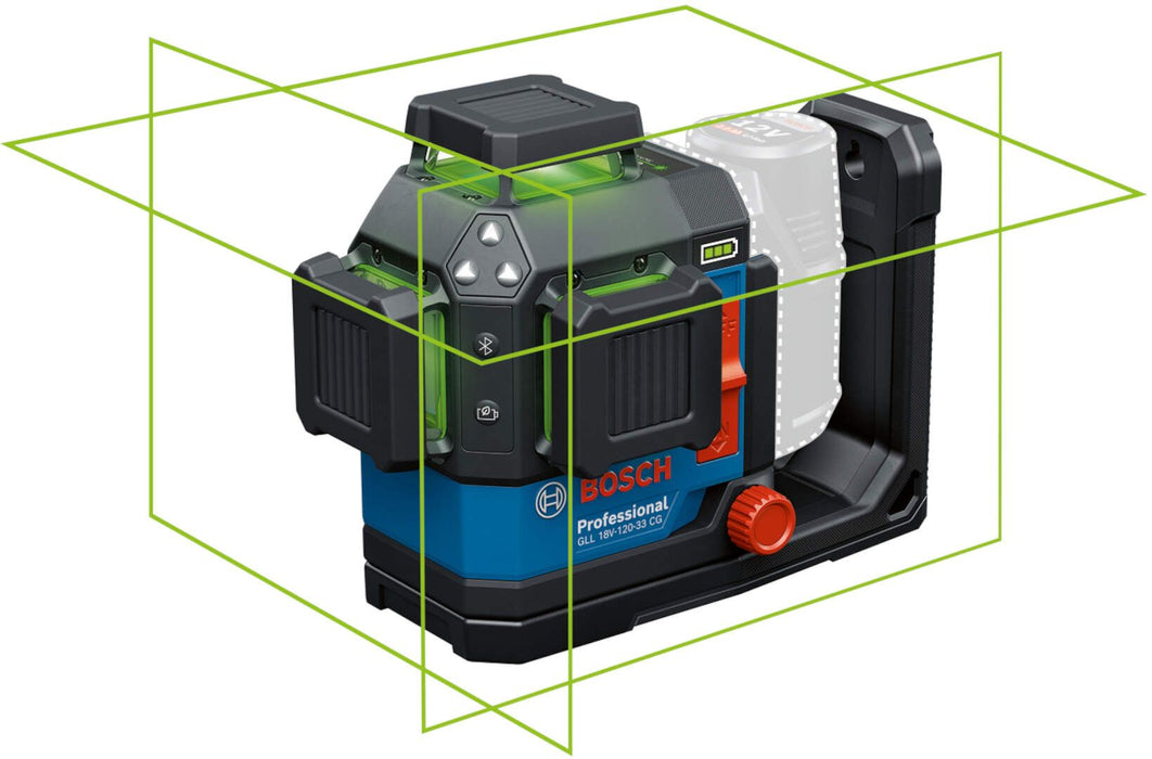 Laserski nivelator zelenog zraka Bosch GLL 18V-120-33 CG 3x360° 120m domet u L-Boxx koferu (0601065101) Laserski nivelator BOSCH Madras doo Beograd