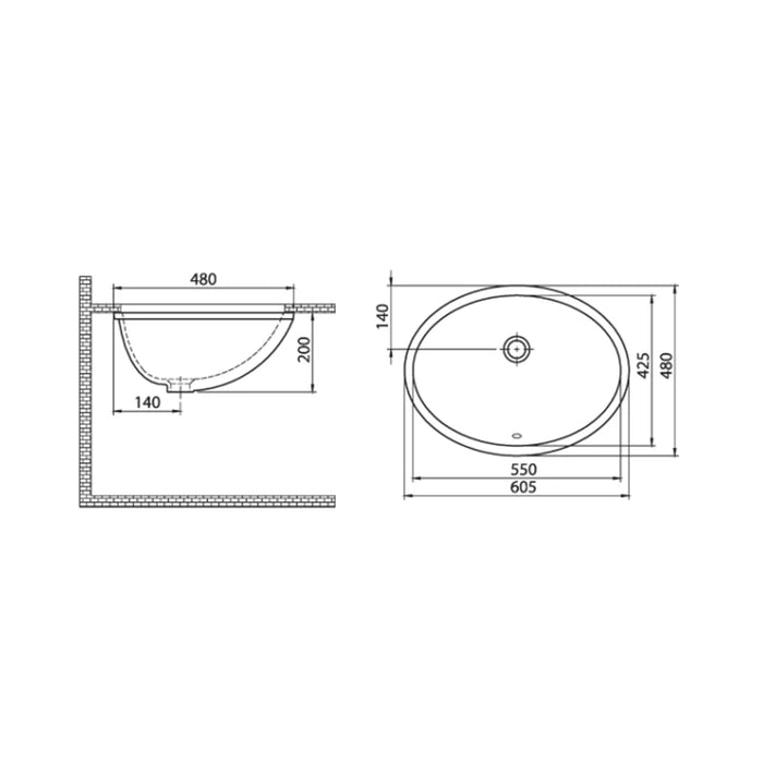 LAVABO 55X43 PODGRADNI 70100 Turkuaz Lavaboi TURKUAZ Madras doo Beograd