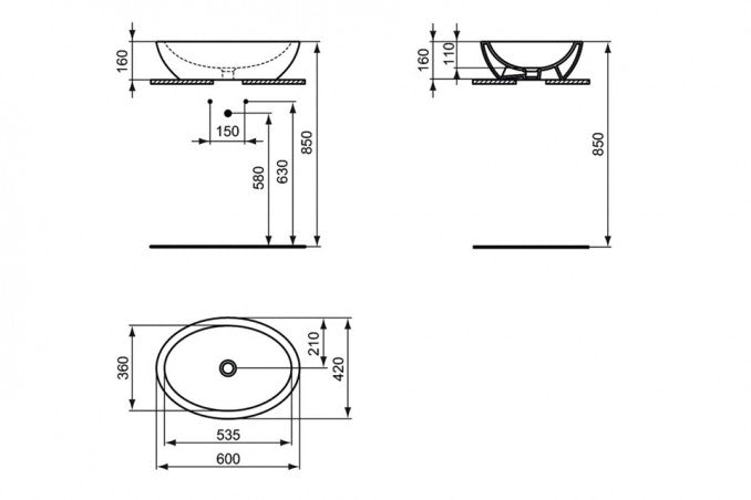 Lavabo IDEAL STANDARD STRADA 60x42 zdelasti (K078401) Lavaboi Ideal standard K078401 Madras doo Beograd