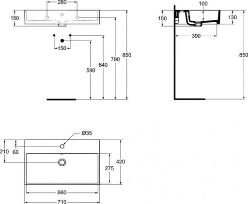 Lavabo IDEAL STANDARD STRADA 70x42 (K078201) Lavaboi Ideal standard K078201 Madras doo Beograd