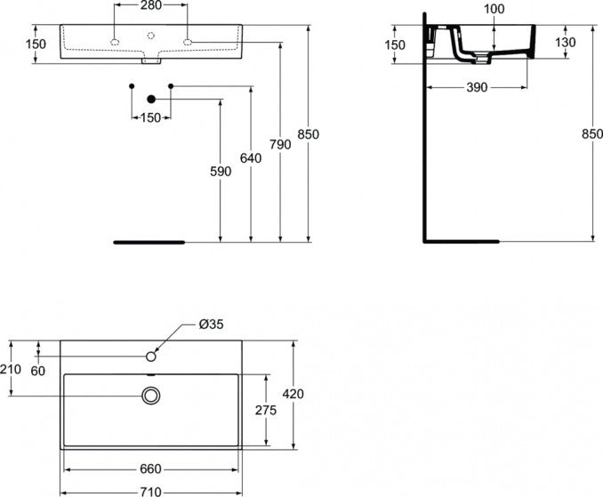 Lavabo IDEAL STANDARD STRADA 70x42 (K078201) Lavaboi Ideal standard K078201 Madras doo Beograd