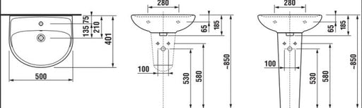 Lavabo Jika LYRA PLUS 50x41 (JI8143810001041) Lavaboi Jika JI8143810001041 Madras doo Beograd