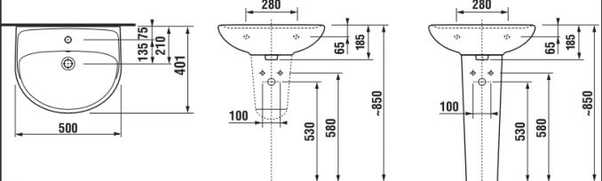 Lavabo Jika LYRA PLUS 50x41 (JI8143810001041) Lavaboi Jika JI8143810001041 Madras doo Beograd