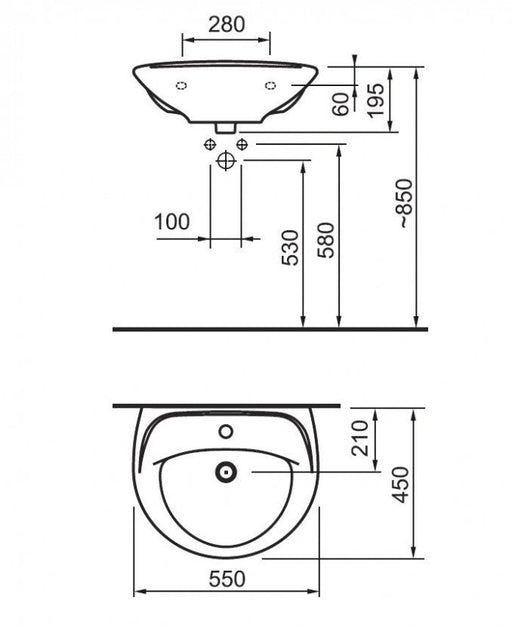 Lavabo JIKA PRO 55cm (06579) Lavaboi Jika 06579 Madras doo Beograd