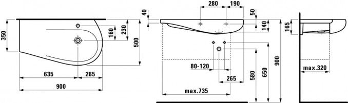 Lavabo Laufen ALESSI one 90x50 levi (LA8149764001041) Lavaboi Laufen LA8149764001041 Madras doo Beograd