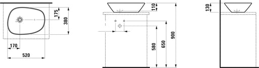 Lavabo Laufen PALOMBA 52x38 nadgradni (LA8168020001121) Lavaboi Laufen LA8168020001121 Madras doo Beograd