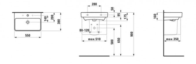 Lavabo Laufen PRO S 55X38 (LA8189580001041) Lavaboi Laufen LA8189580001041 Madras doo Beograd