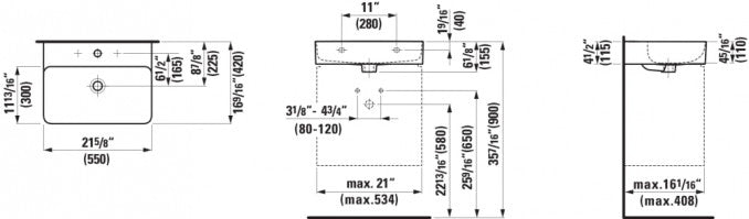 Lavabo Laufen VAL 55x42 (LA8102820001041) Lavaboi Laufen LA8102820001041 Madras doo Beograd