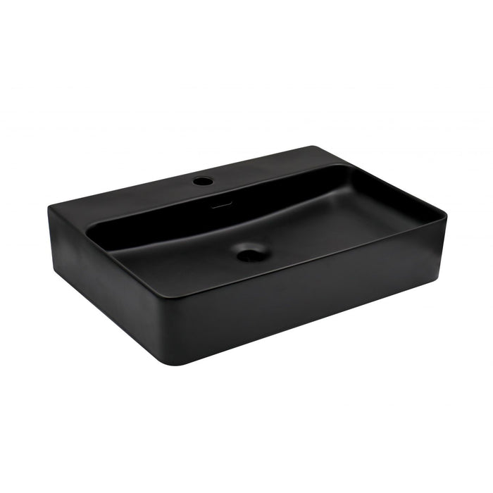 Lavabo nadgradni MINOTTI 600x425x135 sa otvorom za slavinu mat crni (7002CM) Lavaboi Minotti 7002CM Madras doo Beograd