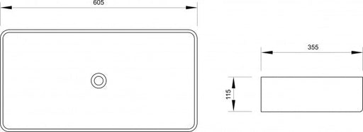 Lavabo nadgradni MINOTTI 605x355x115 mat crni (7011CM) Lavaboi Minotti 7011CM Madras doo Beograd