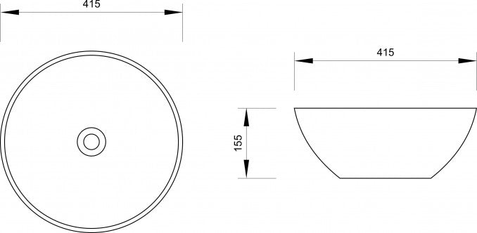 Lavabo nadgradni MINOTTI fi415x155 mat crni (7008CM) Lavaboi Minotti 7008CM Madras doo Beograd