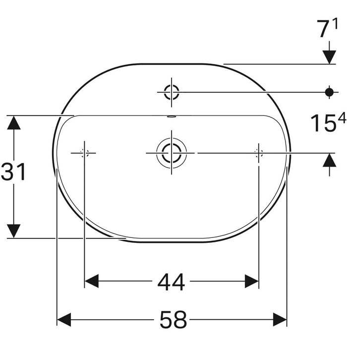 LAVABO NADGRADNI NA RAVNU PLOČU ELIPSA 600X450 GEBERIT 500.777.01.2 Lavaboi Geberit Madras doo Beograd