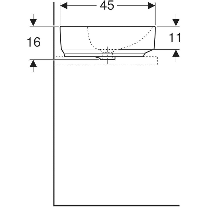 LAVABO NADGRADNI NA RAVNU PLOČU ELIPSA 600X450 GEBERIT 500.778.01.2 Lavaboi Geberit Madras doo Beograd