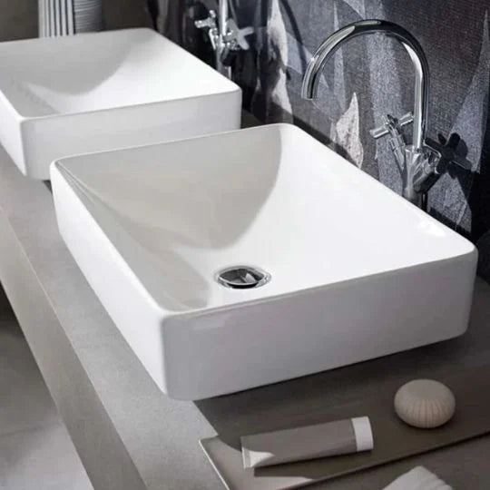 LAVABO NADGRADNI NA RAVNU PLOČU PRAVOUGAONI 550X400 GEBERIT 500.779.01.2 Lavaboi Geberit Madras doo Beograd
