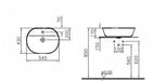 Lavabo nadgradni VITRA Geo 54.5x43cm sa otvorom za slavinu i prelivom (7428B003-0001) Lavaboi Vitra 7428B003-0001 Madras doo Beograd