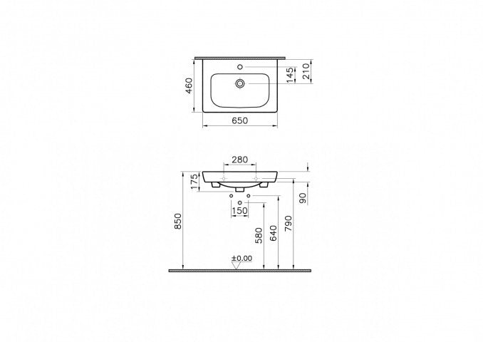 Lavabo nadgradni VITRA S20 65x46cm vanity (5522B003-0001) Lavaboi Vitra 5522B003-0001 Madras doo Beograd