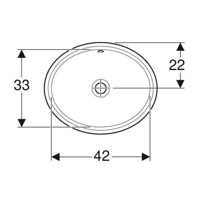 LAVABO PODGRADNI ISPOD RAVNE PLOČE OVALNI 480X390 GEBERIT 500.748.01.2 Lavaboi Geberit Madras doo Beograd