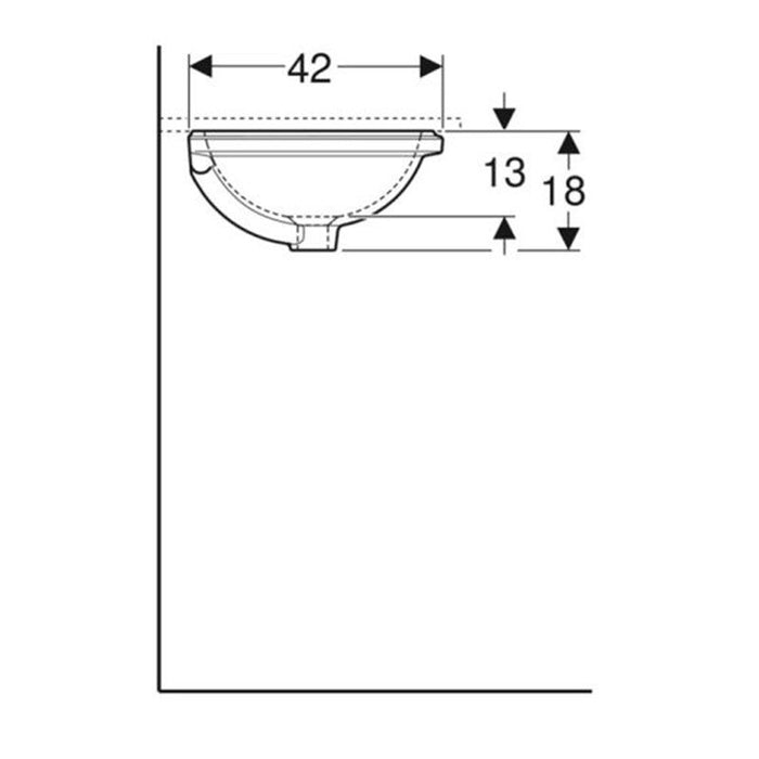 LAVABO PODGRADNI ISPOD RAVNE PLOČE OVALNI 480X390 GEBERIT 500.748.01.2 Lavaboi Geberit Madras doo Beograd