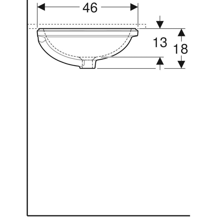 LAVABO PODGRADNI ISPOD RAVNE PLOČE OVALNI 560X460 GEBERIT 500.752.01.2 Lavaboi Geberit Madras doo Beograd