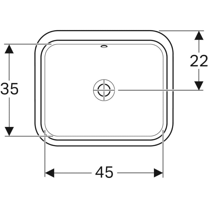 LAVABO PODGRADNI ISPOD RAVNE PLOČE PRAVOUGAONI 530X440 GEBERIT 500.760.01.2 Lavaboi Geberit Madras doo Beograd
