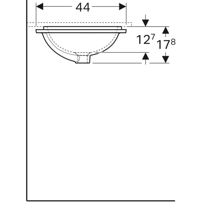 LAVABO PODGRADNI ISPOD RAVNE PLOČE PRAVOUGAONI 530X440 GEBERIT 500.762.01.2 Lavaboi Geberit Madras doo Beograd