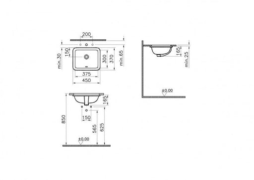 Lavabo podgradni VITRA S20 37,5x30cm (5473B003-0618) Lavaboi Vitra 5473B003-0618 Madras doo Beograd