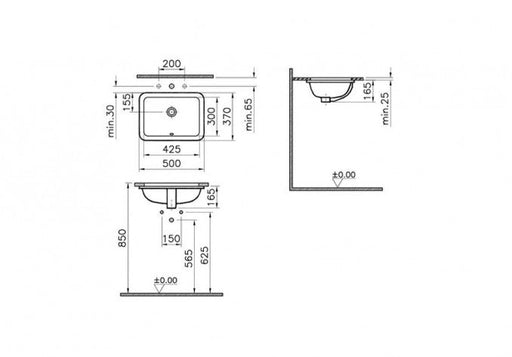 Lavabo podgradni VITRA S20 43cm (5474B003-0618) Lavaboi Vitra 5474B003-0618 Madras doo Beograd