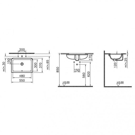 Lavabo podgradni VITRA S20 47,5x30cm (7475B003-0618) Lavaboi Vitra 7475B003-0618 Madras doo Beograd