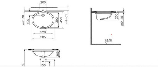 Lavabo podgradni VITRA S20 52x39cm (6069B003-0012) Lavaboi Vitra 6069B003-0012 Madras doo Beograd