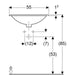 LAVABO UGRADNI SELNOVA SQUARE 550X450 GEBERIT 501.466.00.7 Lavaboi Geberit Madras doo Beograd