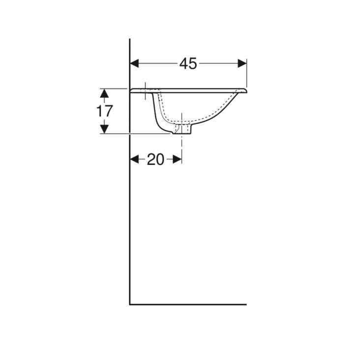 LAVABO UGRADNI SELNOVA SQUARE 600X450 GEBERIT 500.307.01.7 Lavaboi Geberit Madras doo Beograd