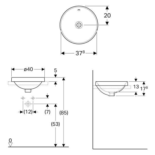 LAVABO VARIFORM UGRADNI KRUG fi400 GEBERIT 500.700.01.2 Lavaboi Geberit Madras doo Beograd