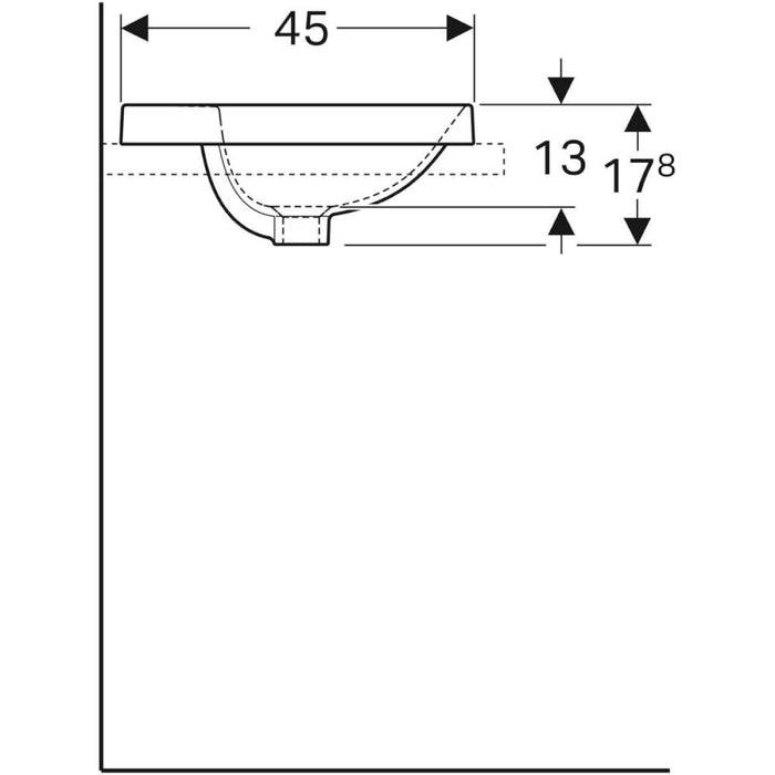 LAVABO VARIFORM UGRADNI OVALNI 500X450 GEBERIT 500.712.01.2 Lavaboi Geberit Madras doo Beograd