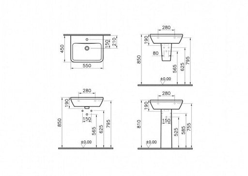 Lavabo VITRA INTEGRA 55x45cm (7049B003-0001) Lavaboi Vitra 7049B003-0001 Madras doo Beograd