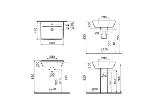 Lavabo VITRA INTEGRA 60x47cm (7050B003-0001) Lavaboi Vitra 7050B003-0001 Madras doo Beograd