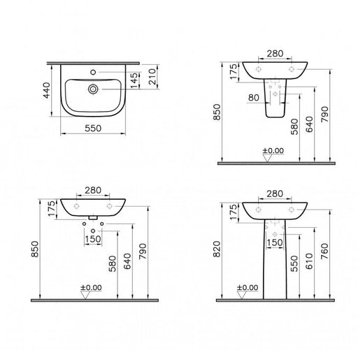 Lavabo VITRA S20 55x44cm (5502L003-0001) Lavaboi Vitra 5502L003-0001 Madras doo Beograd