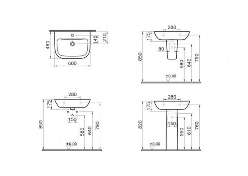 Lavabo VITRA S20 60x46cm (5503L003-0001) Lavaboi Vitra 5503L003-0001 Madras doo Beograd