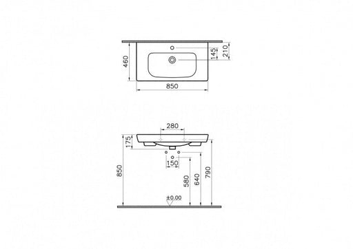 Lavabo VITRA S20 85x46cm vanity (5523B003-0001) Lavaboi Vitra 5523B003-0001 Madras doo Beograd