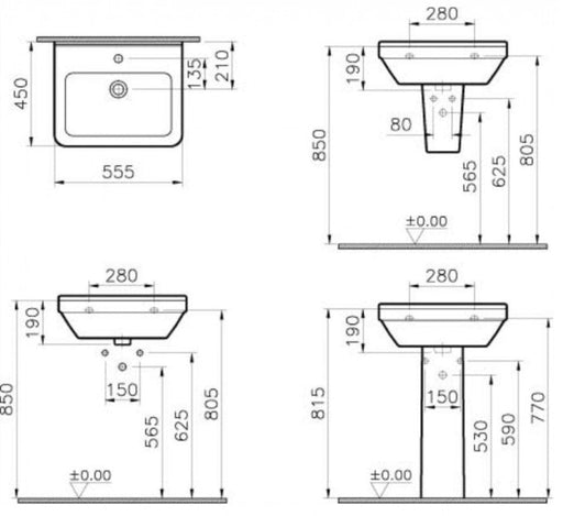 Lavabo VITRA S50 55,5x45cm (5309L003-0001) Lavaboi Vitra 5309L003-0001 Madras doo Beograd