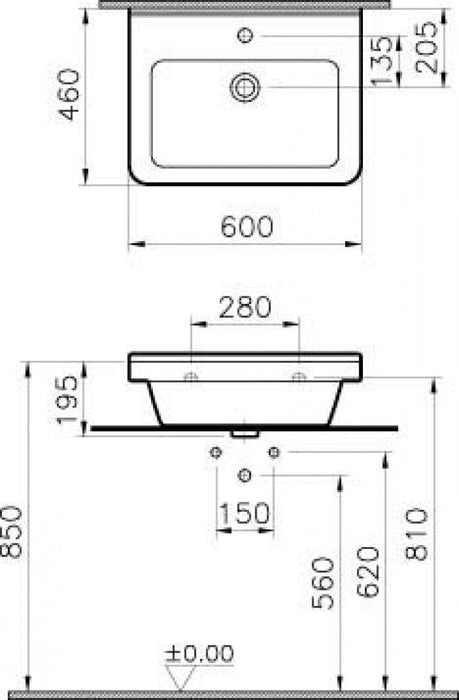 Lavabo VITRA S50 60x46cm (5310L003-0001) Lavaboi Vitra 5310L003-0001 Madras doo Beograd