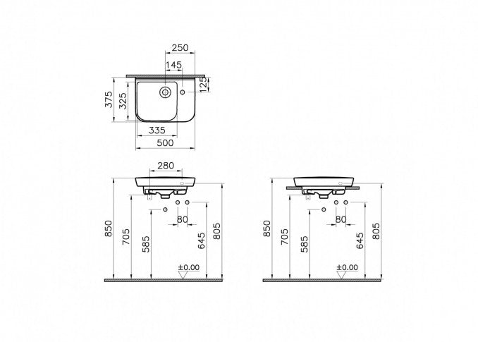 Lavabo VITRA SENTO 50x37,5cm (5945B003-0029) Lavaboi Vitra 5945B003-0029 Madras doo Beograd