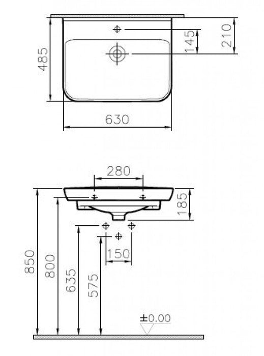 Lavabo VITRA SENTO 63x48,5cm (5946B003-0001) Lavaboi Vitra 5946B003-0001 Madras doo Beograd