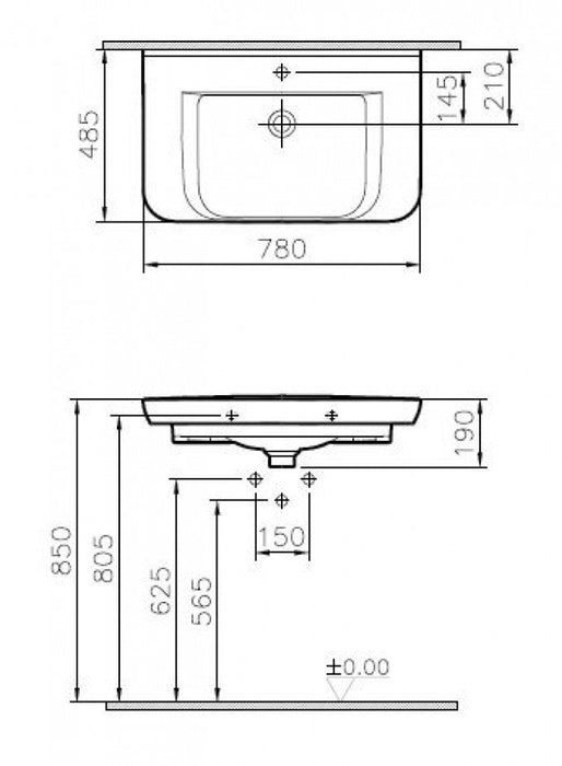 Lavabo VITRA SENTO 78x48,5cm (5947B003-0001) Lavaboi Vitra 5947B003-0001 Madras doo Beograd